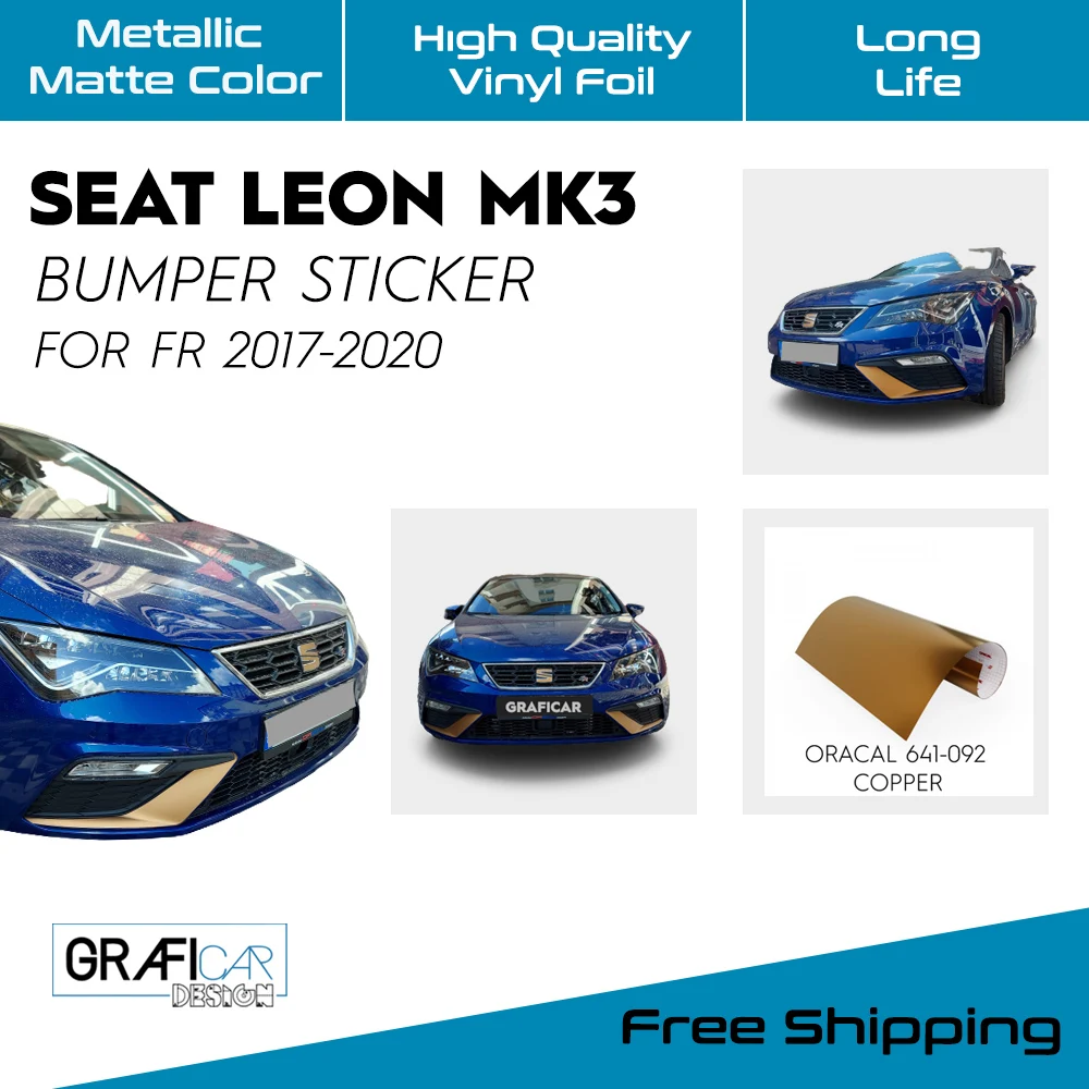 Наклейка на бампер SEAT LEON MK3 FR CUPRA-Виниловая Фольга-наклейка-индивидуальная