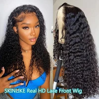 30 36 inch loose deep wave hd lace frontal wigs for women curly human hair 13x6 13x4 water wave full lace front wig real hd lace