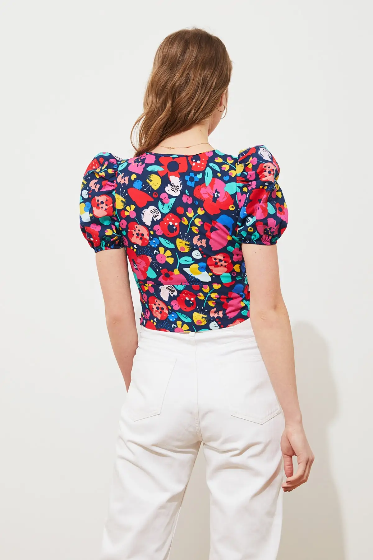 

Women's Multicolour Flower Detail Blouse Summer