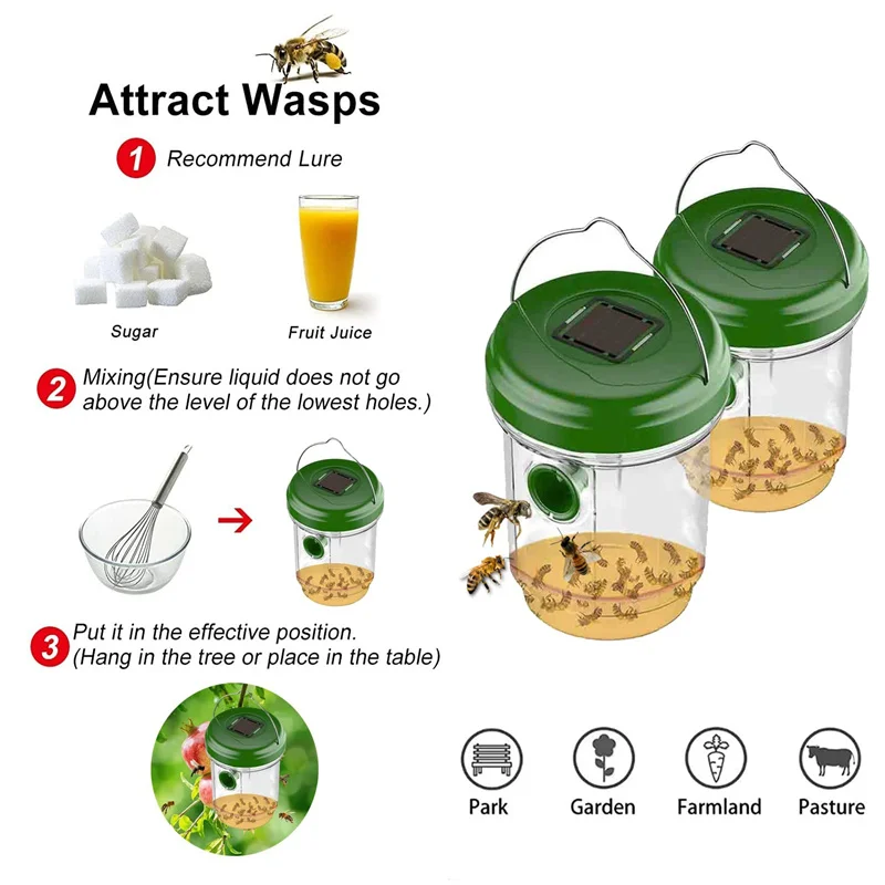 Светодиодная ловушка для комаров на солнечной батарее водонепроницаемый