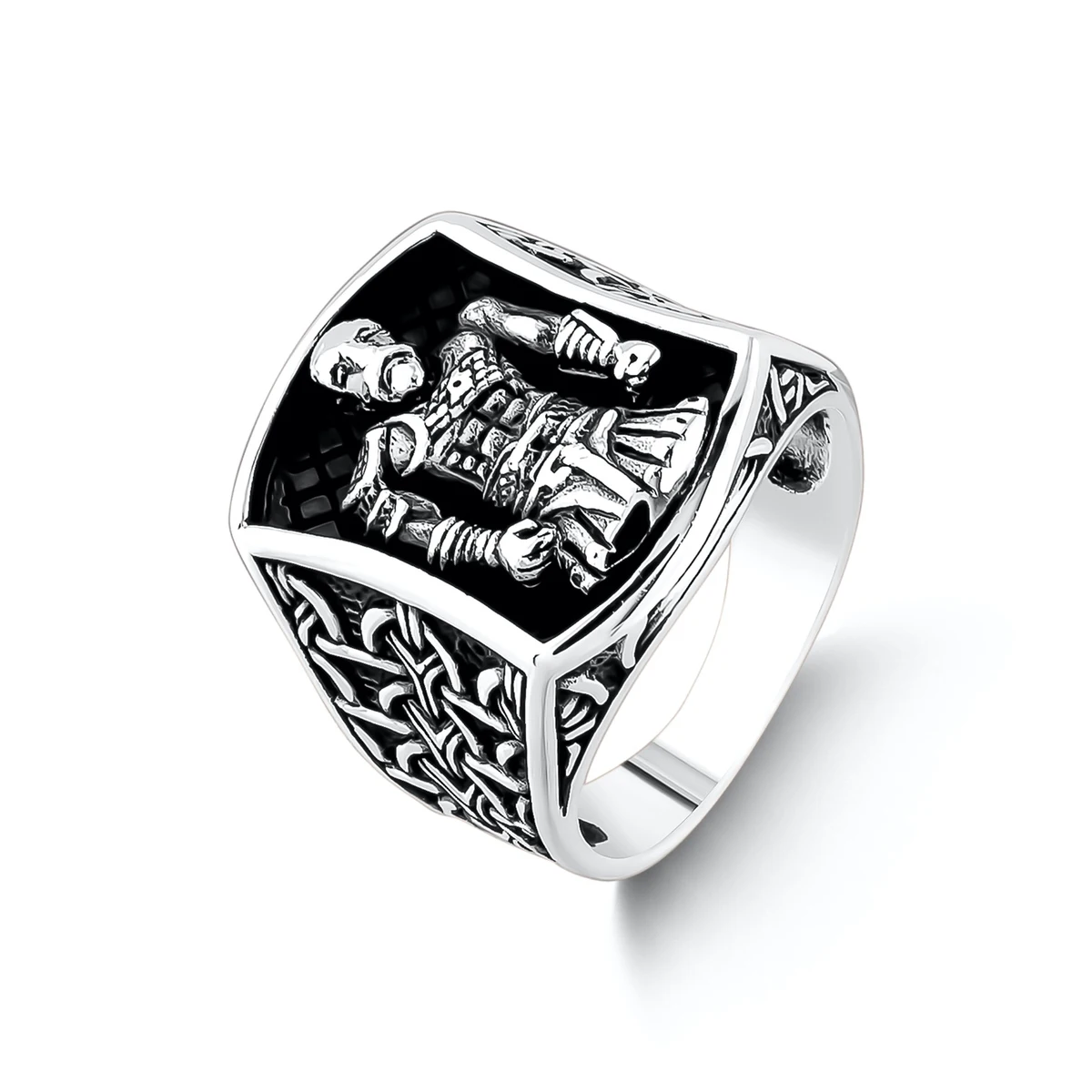 

Silver Men Soldier Model Ring Warrior Ring Handmade Men Jewelery Vintage Antique Accessory Solid 925 Sterling Silver