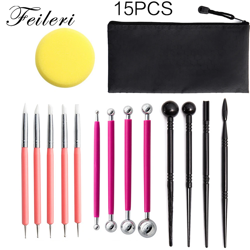 

15pcs DIY Polymer Clay Tools Set Clay Sculpting Tools Sculpt Smoothing Wax Carving Pottery Ceramic Shapers Modeling Carved