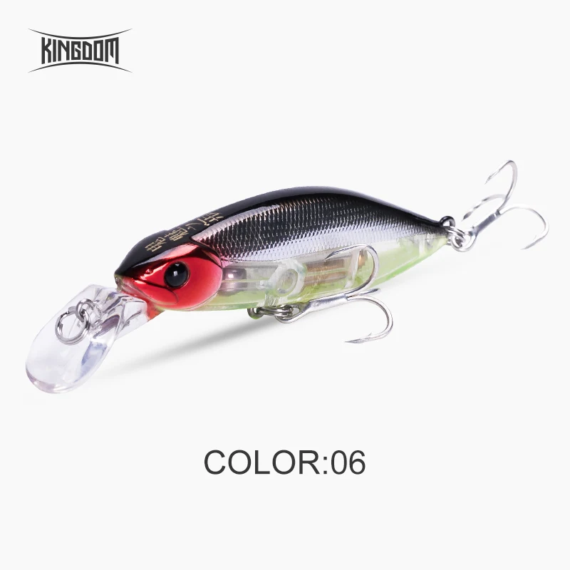 Color 06 Kingdom Fishing Приманка Джеркбейт гольян приманка 55 мм 7 г/70 мм 12 г медленно опускающаяся система шума 4 цвета воблеры модель 6504 - Цвет: Color 06