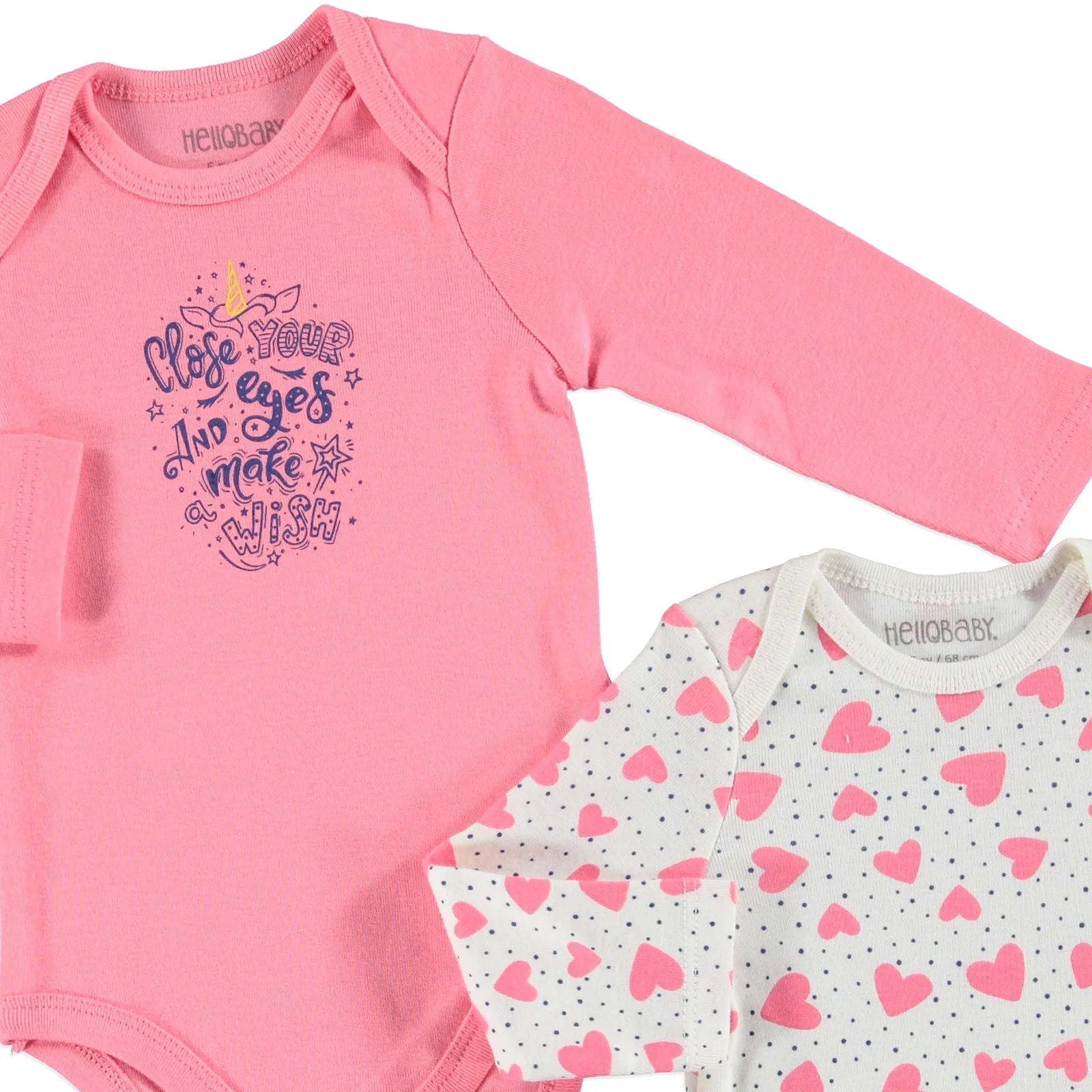 Ebebek HelloBaby/Детский комплект из 2 предметов боди с длинными рукавами Детский
