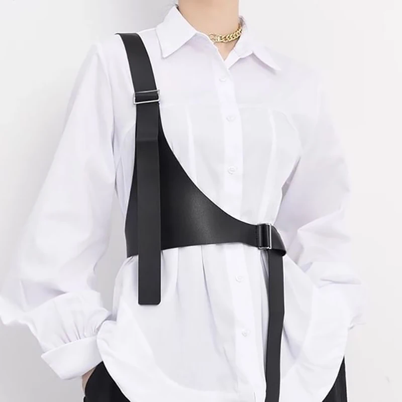 

Women Pu Leather Strap Belt Body Bondage Brief Lrregular Personality Belt Cage Bra Suspenders Straps Belts Fashion All-Match