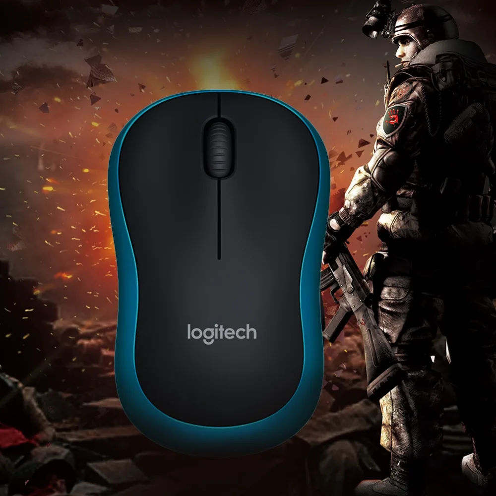 Мышь logitech M186 оптическая эргономичная 2,4 ГГц Беспроводная мышь USB 1000 dpi 2,4 ГГц Технология беспроводного подключения