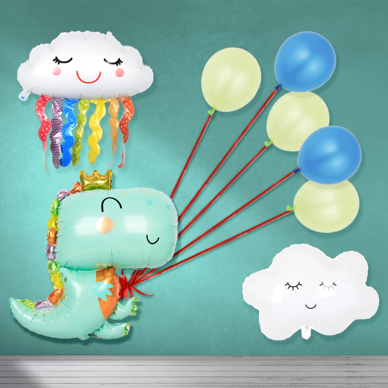 

Cute Dinosaur Foil Balloons Cartoon Tassel Cloud Inflatable Globos Toy Kids Birthday Gift Wedding Party Decoration Baby Shower