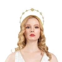 moon stars halo crown celestial crown goddess crown halo headband bridal headpiece tiara boho wedding birthday gifts