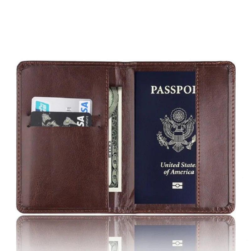 

Casual PU Leather Passport Covers Travel AccessoriesMen Women Passport Fashion Leather Passport Holder ID Bank Credit Card Bag