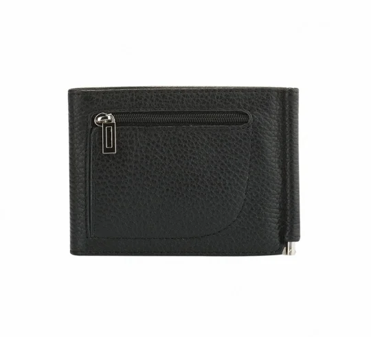 зажим для купюр 100% натуральная фактурная кожа с контрастной строчкой Z 11 BR-BL