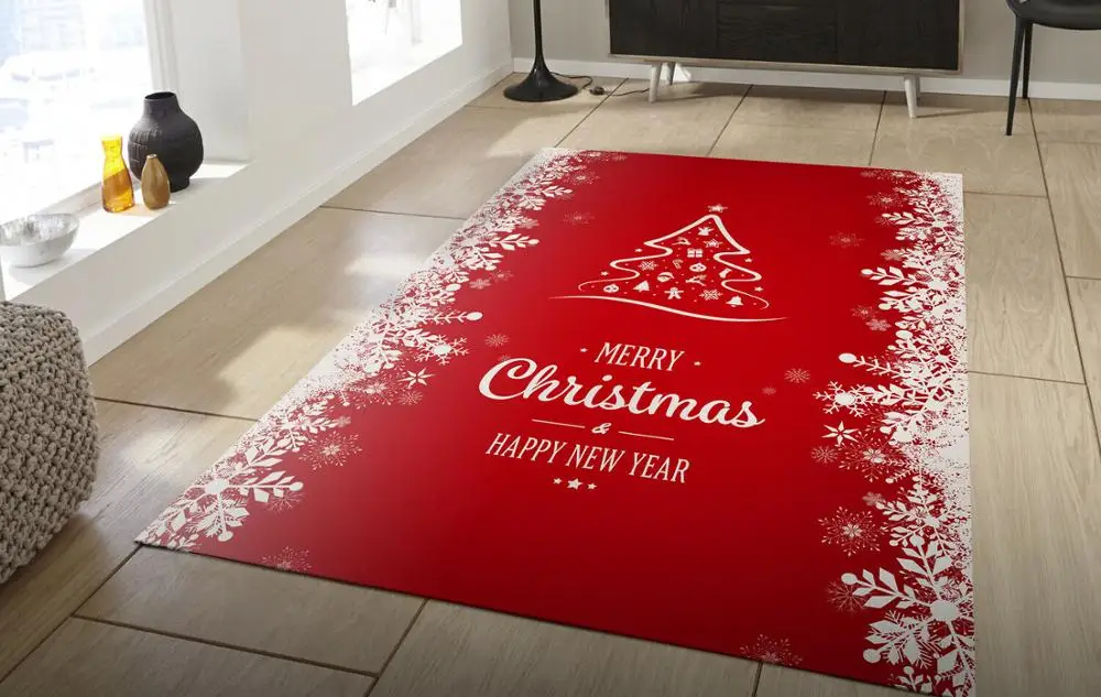 

Merry Christmas 1 Patterned Carpet ,Non Slip Floor Carpet,Teen's Carpet,Turkish Rug
