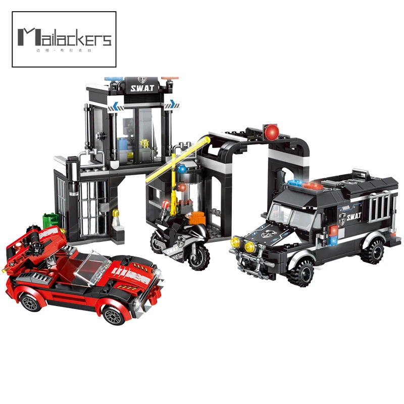 

Black Hawk Prisoner Car Building Blocks Toys for Boy Gift Construction Block Christmas Figures Friends Children Educational Mini