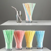 100200300pcs plastic drinking straws set multi colored striped bendable disposable straws for wedding birthday party bar