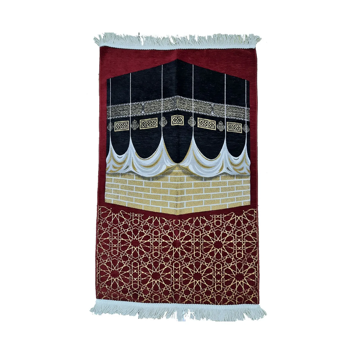

Call Bursa Luxury Cotton Chenille Kaaba Motif Prayer Mat Cream