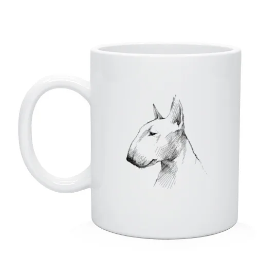 Кружка бультерьер графичный | Дом и сад