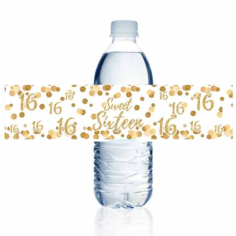 15 шт. золотые Сладкие 16 украшения для вечеринок 16-й день рождения этикетки