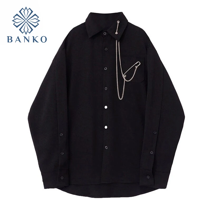 

2021 Spring Gothic Punk Women's Blouses Long Sleeve Black Vintage High Street Harajuku Oversize Shirt Female Cardigan Tops