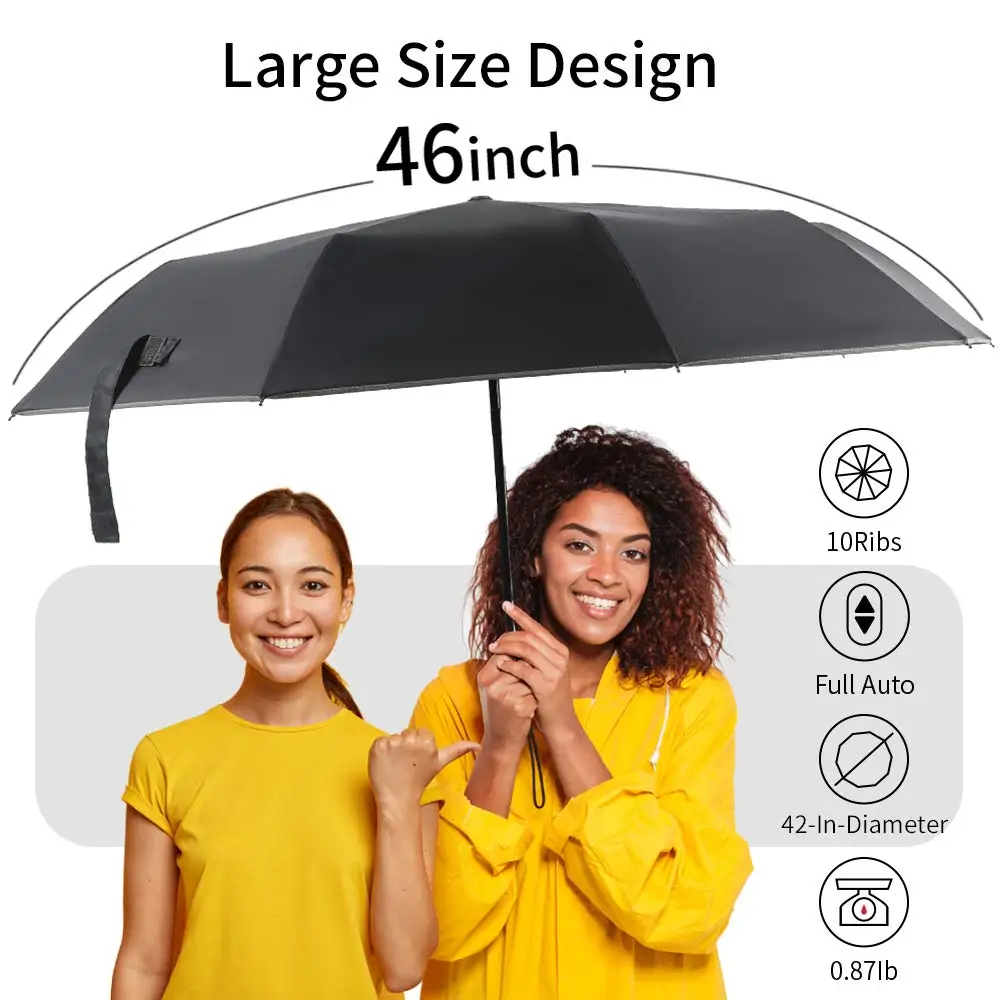 

Big Size Folding Umbrella Automatic Large UV Windproof Women Men Auto Rain Umbrellas Outdoor Travel Business Black Car Paraso