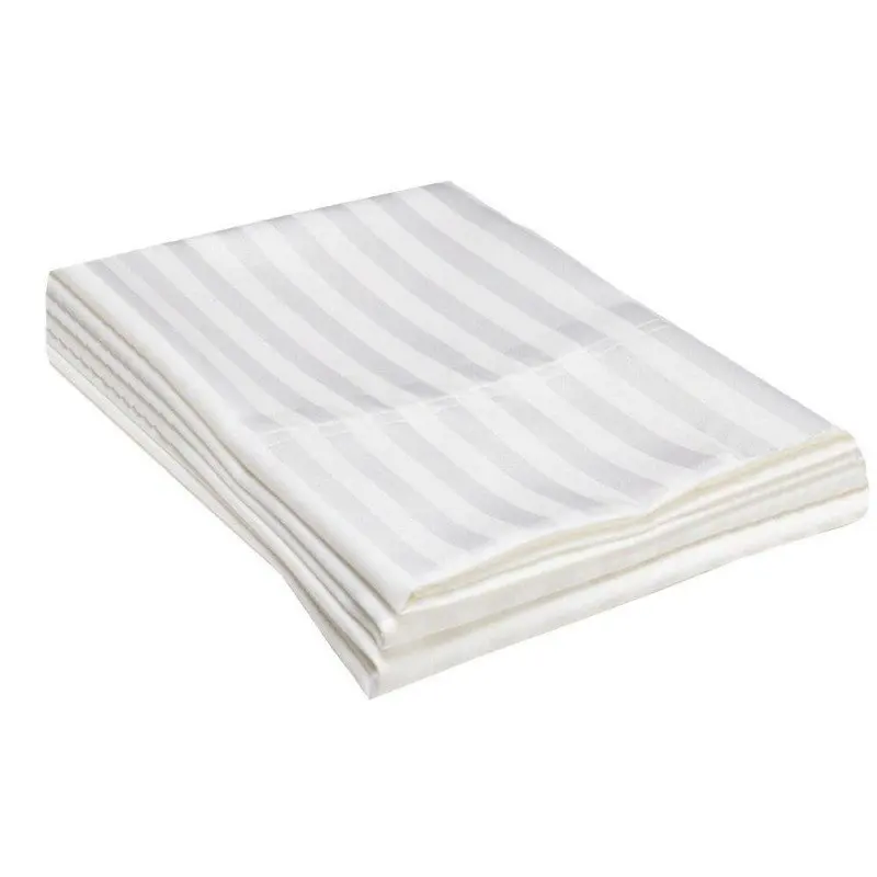 Простыня Страйп-сатин &quotВелес&quot 100%-хлопок белая высокой плотности текстиль для