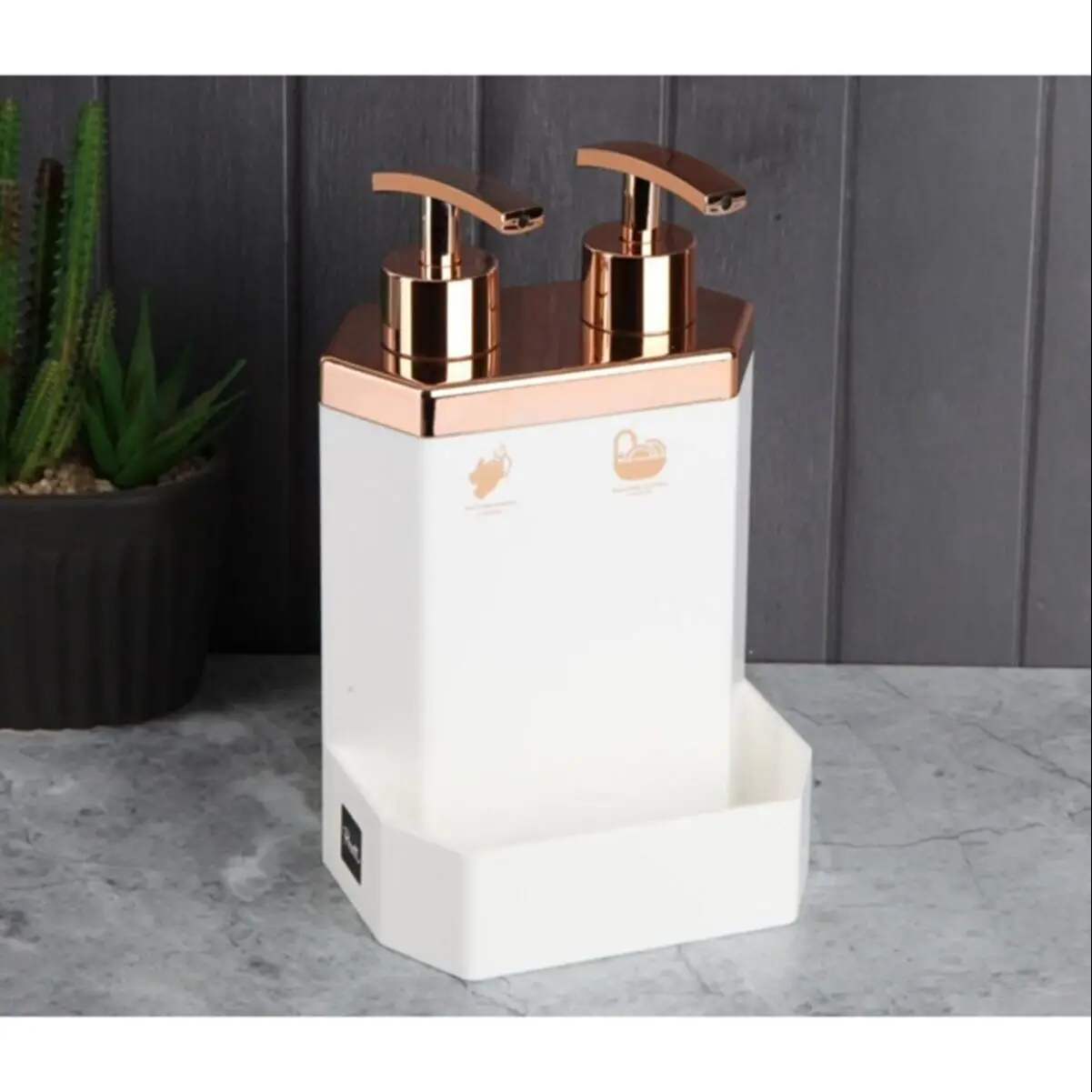 double liquid soap dispenser 600ml detergent dispenser acrylic dish sponge holder kitchen bathroom accessories refillable bottle free global shipping