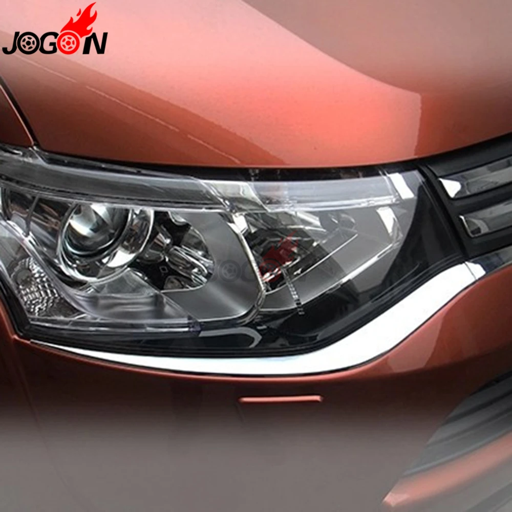 Для Mitsubishi Outlander MK3 GF GG ZJ ZK 2013- ABS Хромированная Автомобильная передняя фара под отделкой МОЛДИНГ аксессуары крышка