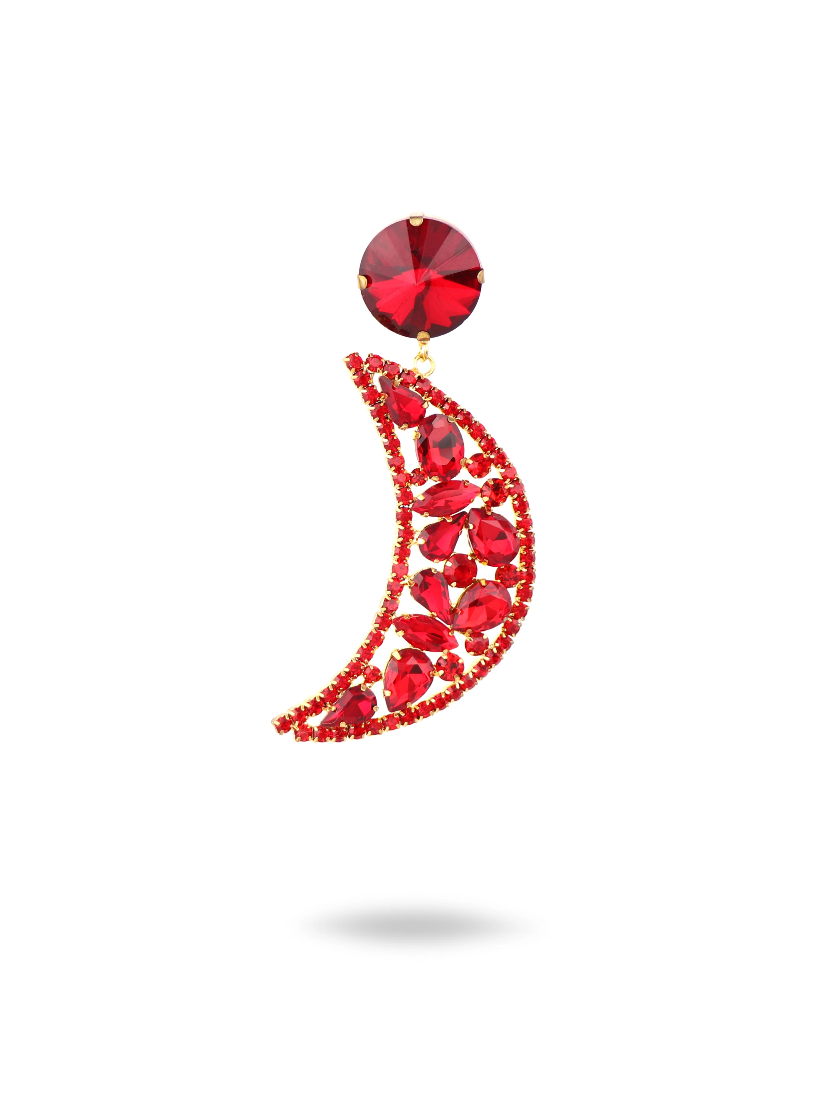 

OranEden New Trend Rhinestone Moon Dangling Earrings for Women Dinner Wedding Accessories Fashion earring Luxury Jewelry