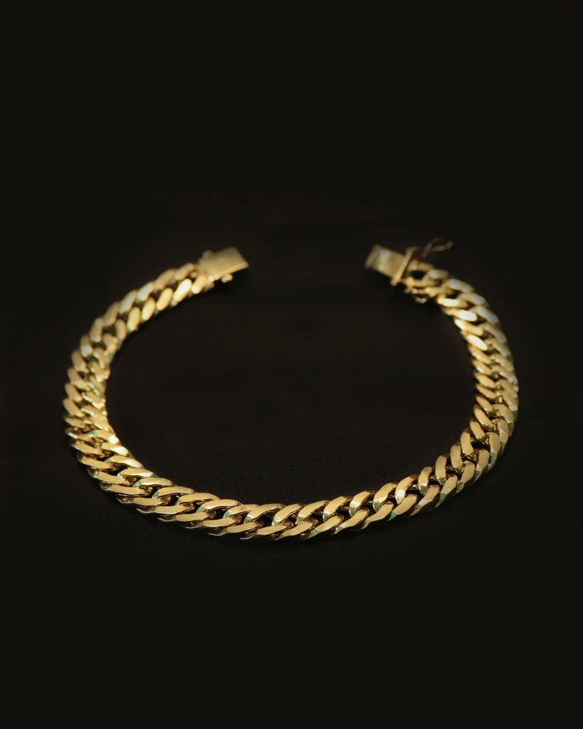 

LAMINATED GRUMET 7MM Old Coin Bracelet Identical to 18K Gold (Eternal Guarantee in Color) Does not peel, does not darken