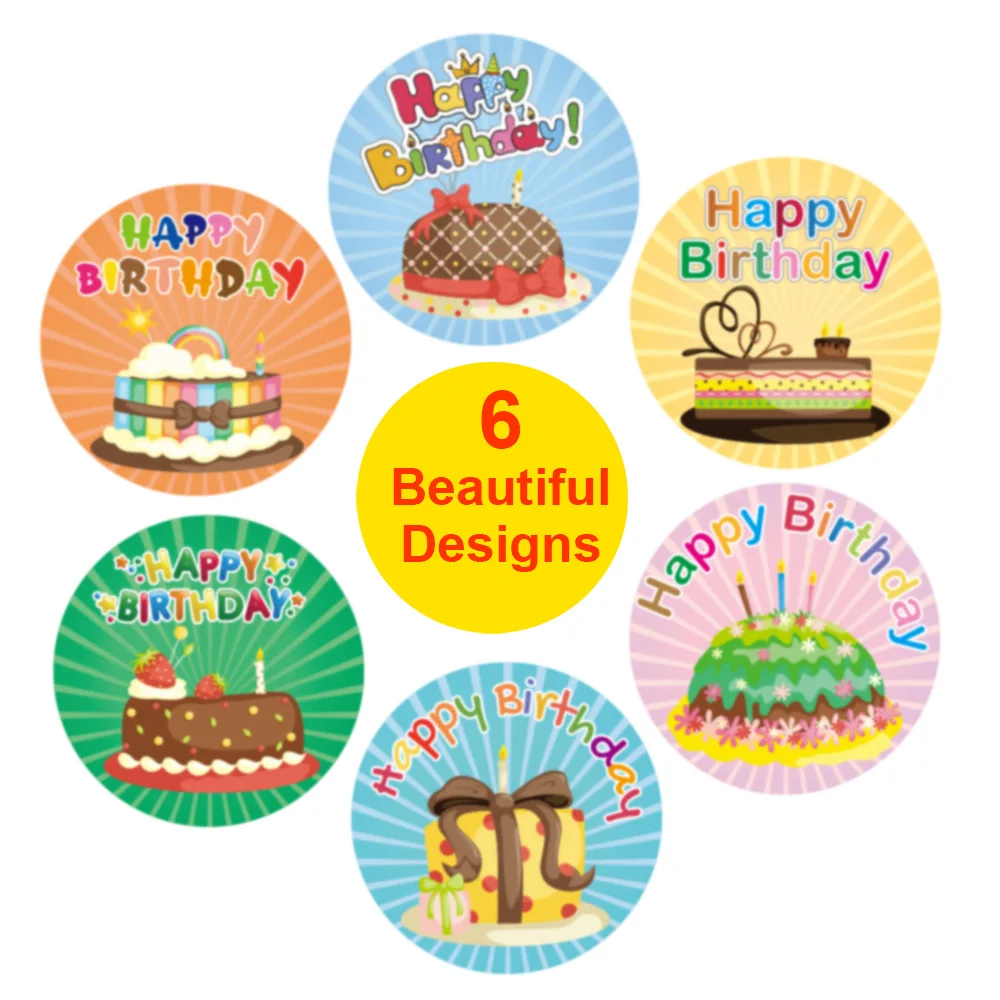 

Baking Packaging Stickers Happy Birthday Stickers Children's Birthday Cake Packaging Stickers Cookies Dessert Stickers 500pcs