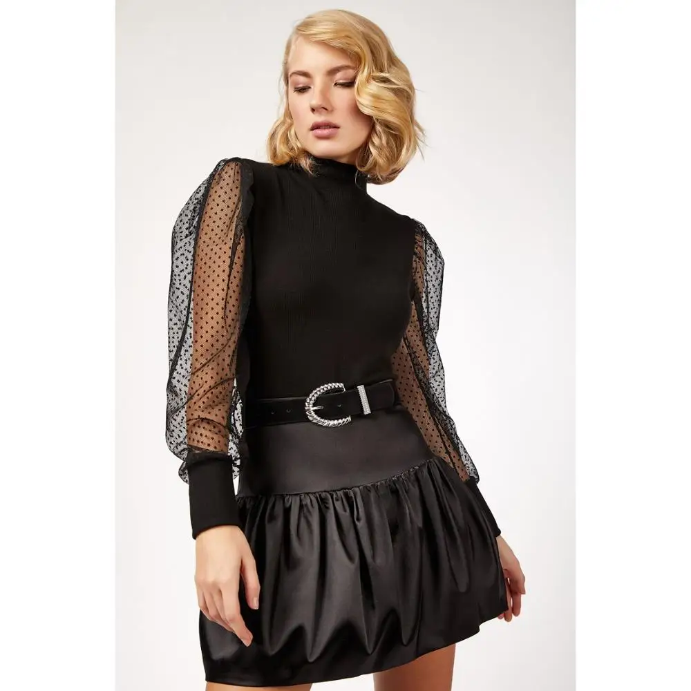 Knitted Sweater Off Shoulder Pullovers for Women Long Sleeve Turtleneck Female Jumper Black White Gray Sexy Clothing | Женская одежда