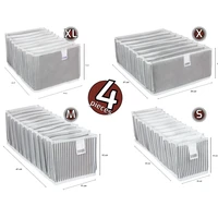 4pcs drawer accordion organizer foldable drawer organizer socks scarfs underwear bra towels storage boxes wardrobe cabinet