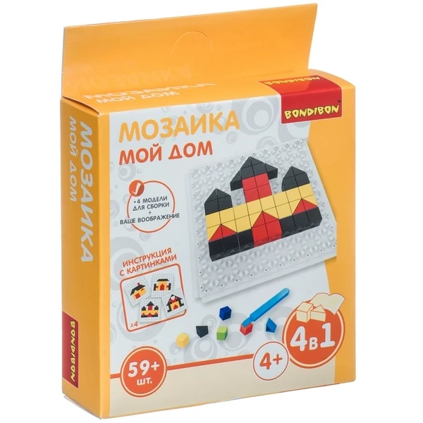 Bondibon Мозаика МОЙ ДОМ 59 деталей BOX 13x3 5x14 см| |