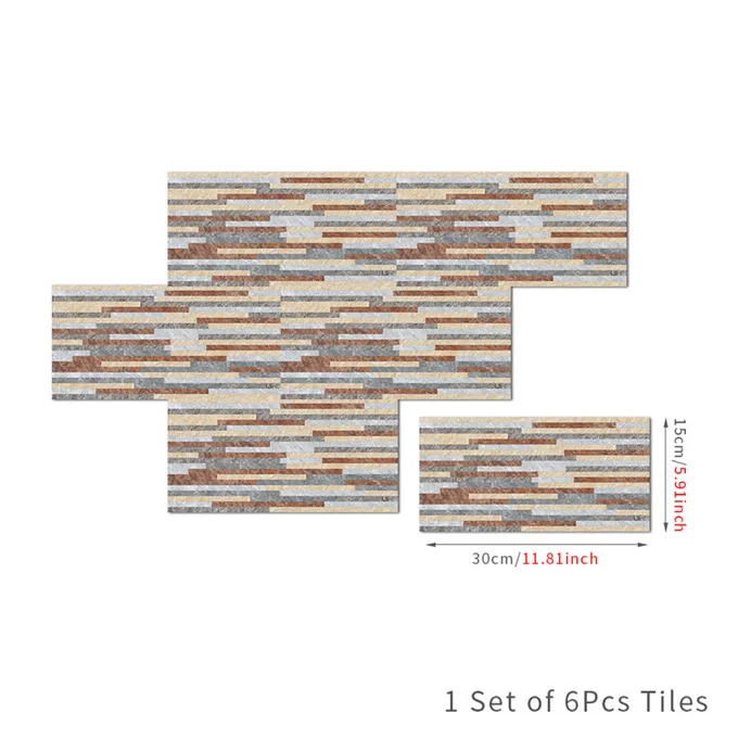 

Виниловые наклейки на плитку "Деревянный кирпич", набор из 6 штук