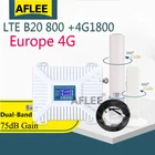 Усилитель сотовой связи 4G LTE Band 20, 800, 1800, двухдиапазонный усилитель мобильного сигнала GSM LTE 1800, комплект ретрансляторов сотовой связи