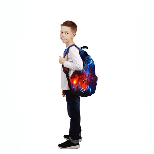 Рюкзак 3D с принтом Космос для мальчиков и девочек работы в школе путешествий