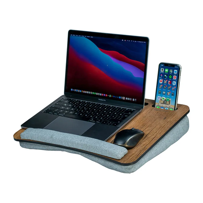 Lap Laptop Desk LS011 - Portable Lap Desk with Pillow Cushion, Fits up to 15.6 inch Laptop Tablet and Phone Holder