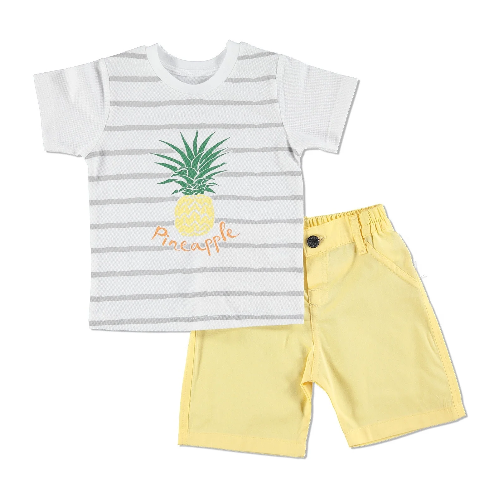 Ebebek HelloBaby/комплект из футболки и шорт с рисунком ананаса для маленьких мальчиков|