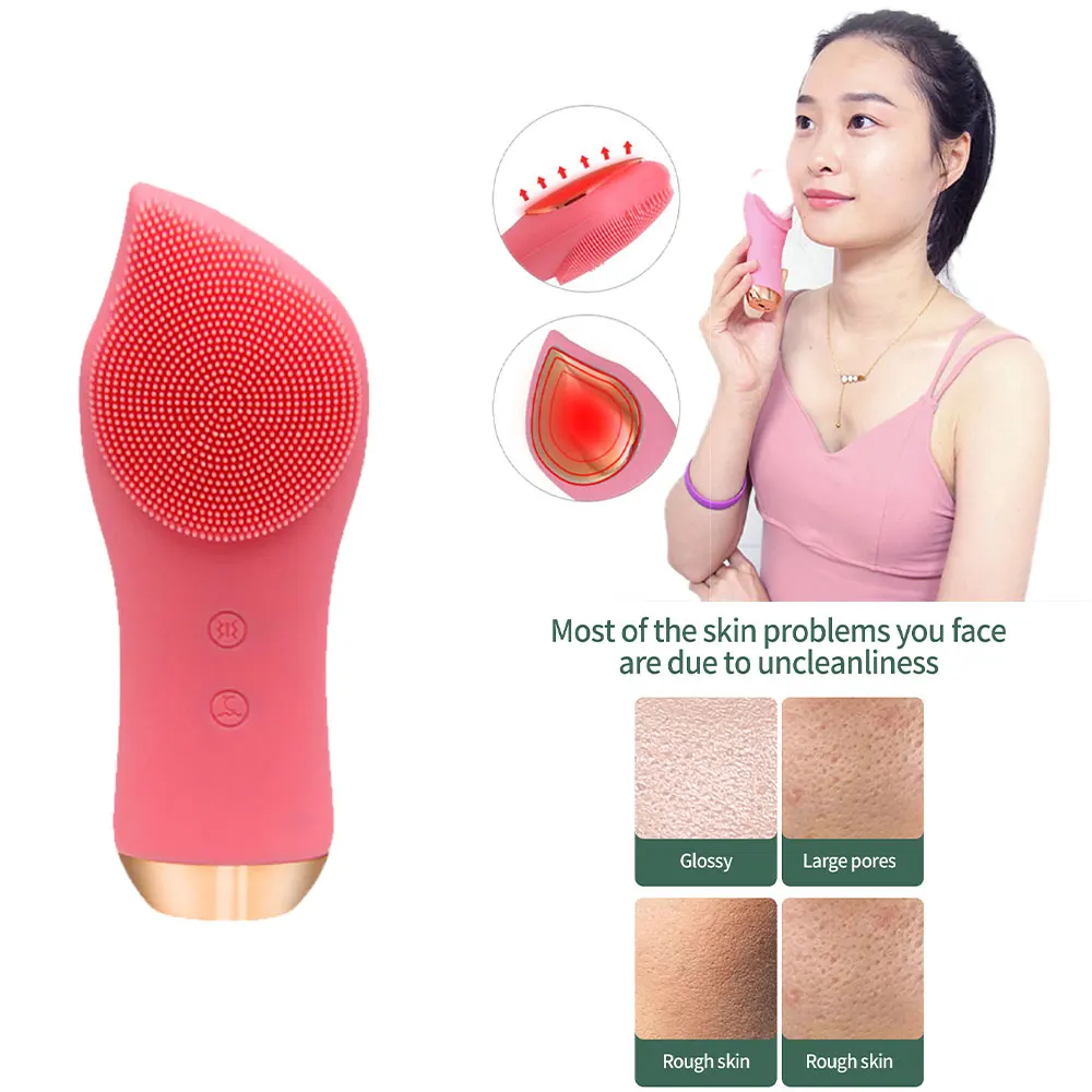

Newest Electric Facial Cleansing Brush Silicone Sonic Face Cleanser Deep Pore Cleansing Skin Facial Cleansing Brush USB Recharge