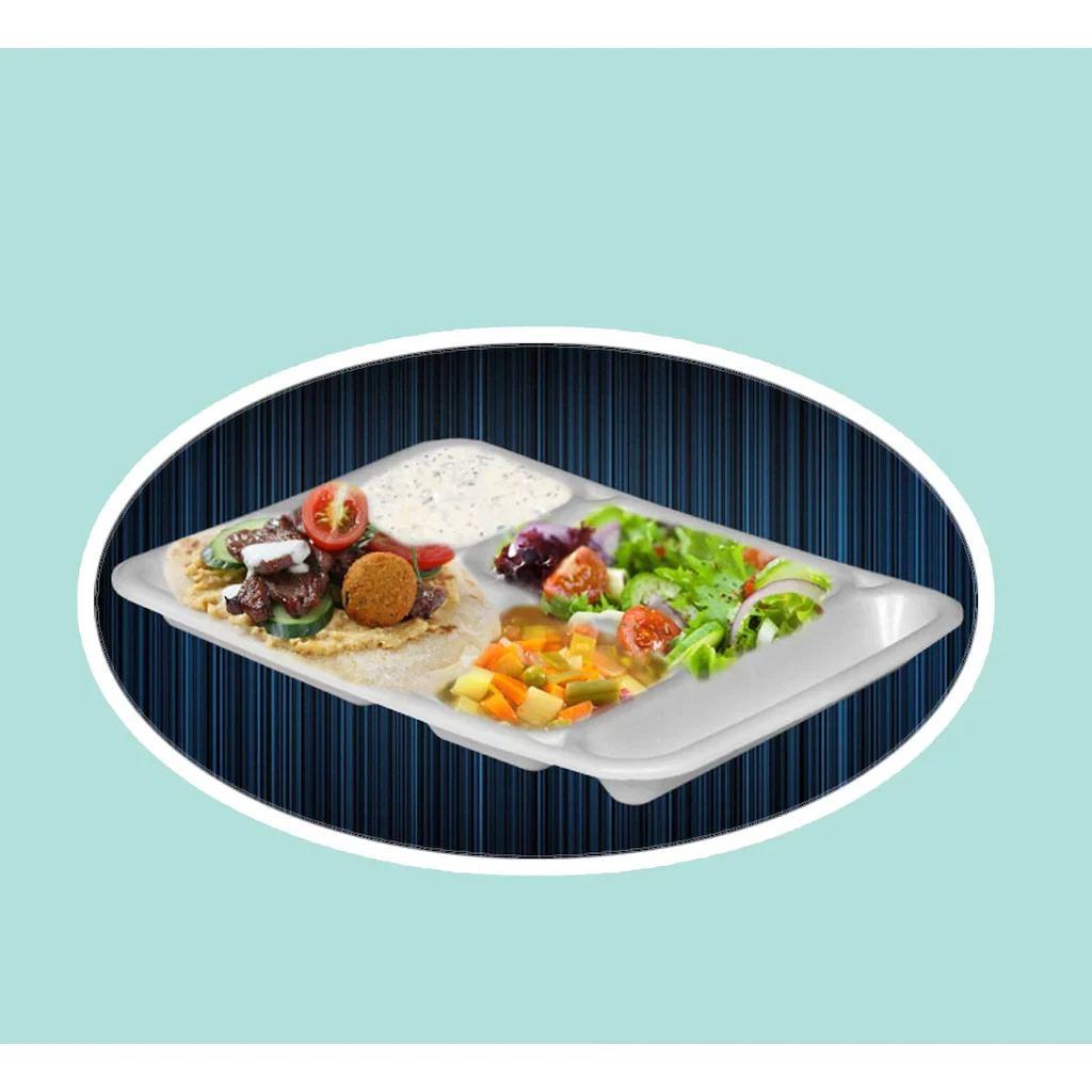 Поднос для еды из пенопласта FS с 5 отделениями, 100 шт. | AliExpress