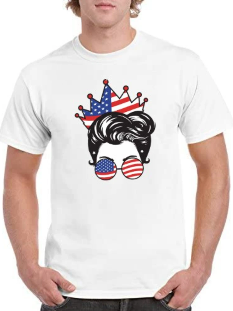 

USA Print Shirt for Men Women White Short Sleeve T-Shirts DIY Your Own Personalized Text T-Shirt