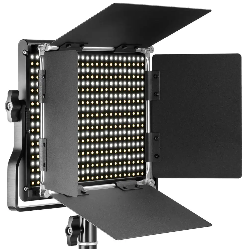 Neewer 2 Pieces Bi-color 660 LED Video Light and Stand Kit Includes:(2)3200-5600K CRI 96+ Dimmable with U Bracket Barndoor | Электроника