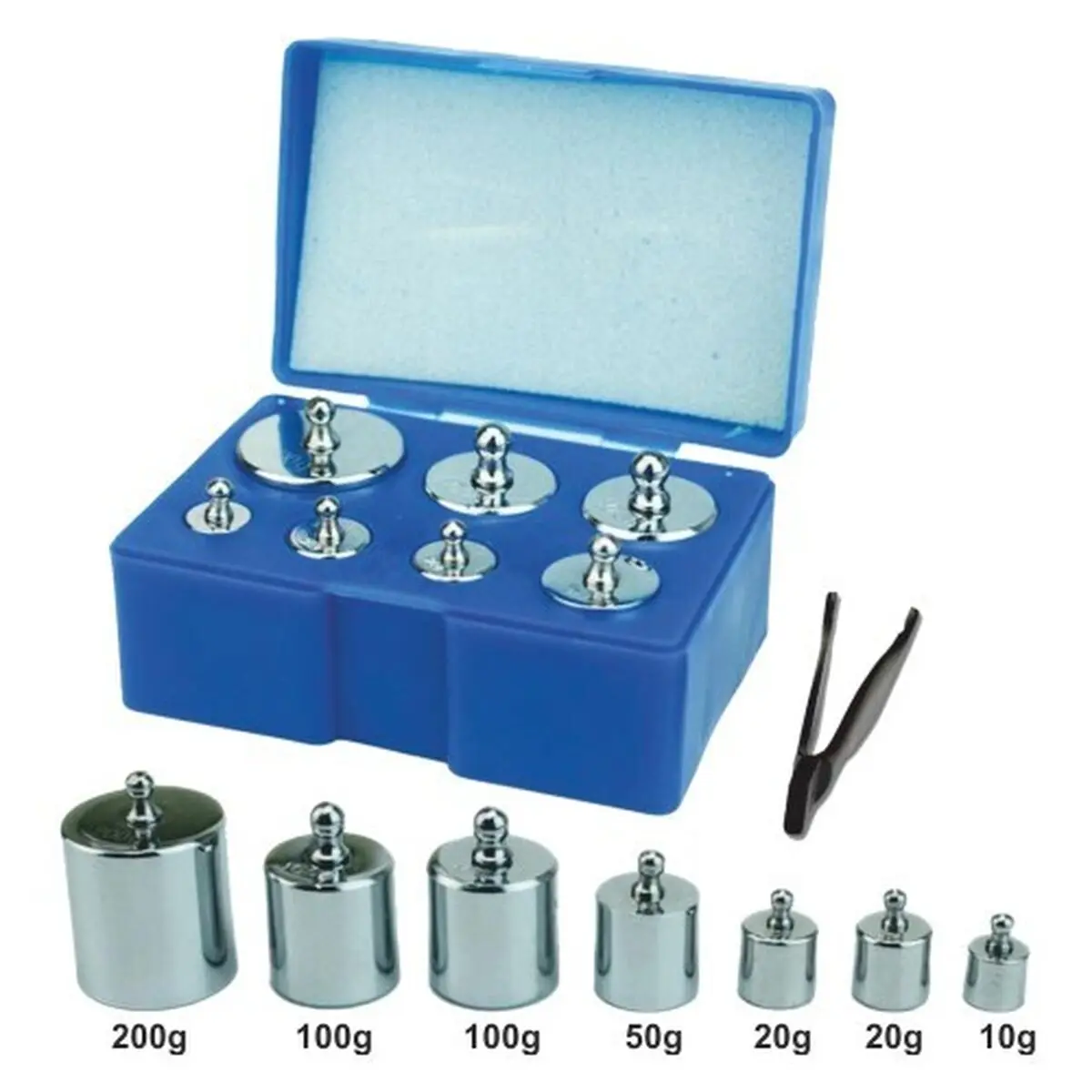 

Набор из 8 грамм из нержавеющей стали (200GR-100GR-100GR-50GR-20GR-20GR-10GR