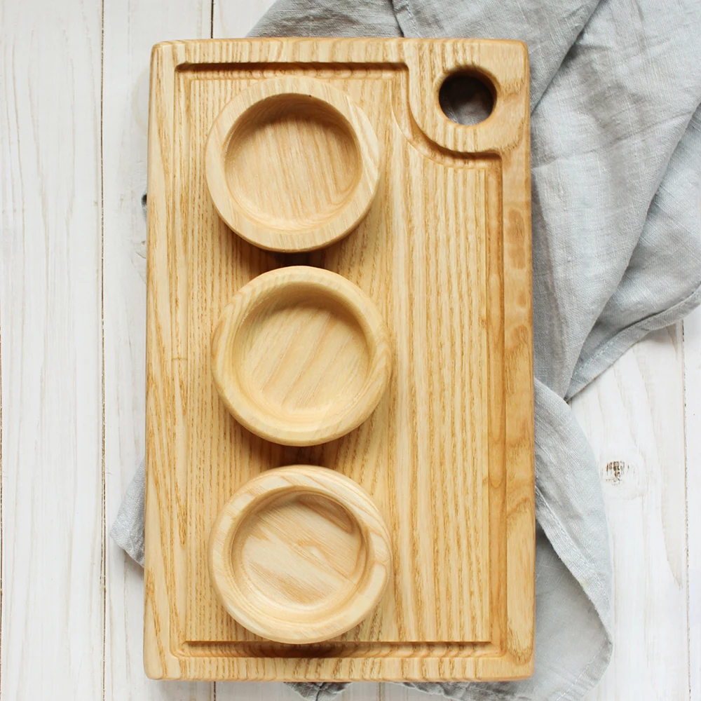 Dishes for serving Plates food Compartment plate Wooden tableware partitioned dish Tray decoration Tableware tray Table setting wine table with