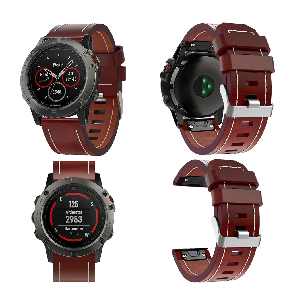 Кожаный ремешок quickfit для FENIX3 Fenix 5X.fenix 6X. fenix 6X pro 1 шт. 26 мм|Смарт-аксессуары| |