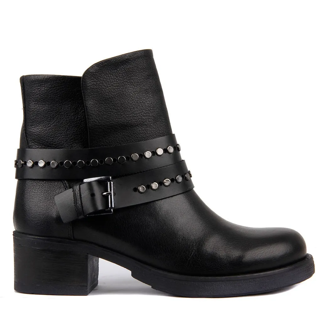 

Sail Lakers-Black Belt Genuine Leather Women's Boots Autumn Winter Boots Shoes Woman Fashion Round Toe Zipper Combat Ladies Shoes Casual Spring Female Ankle Boots Size 36-40 2019 Hot New