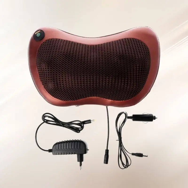 Массажная подушка с подогревом для шеи и спины Massage Pillow (8 роликов)