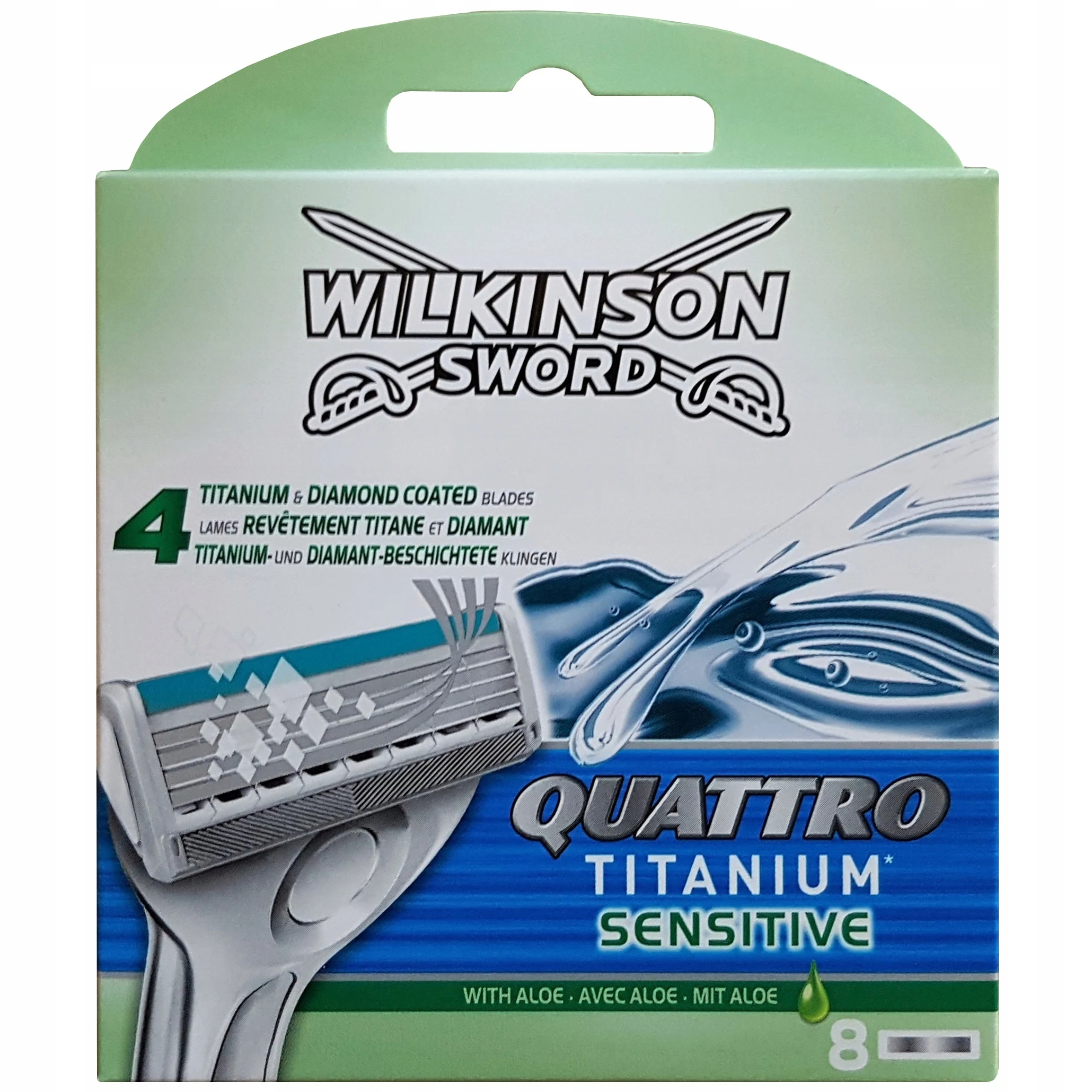 Сменные кассеты SchickWilkinson Sword Quattro Titanium Sensitive 8 шт.