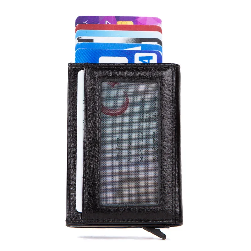 

Чехол-книжка из натуральной кожи с автоматическим зажимом для денег и RFID-защитой