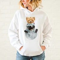 neutral harajuku style sweatshirt personality cotton astronauts bear print casual solid color hoodie men women jumper warm s 5x