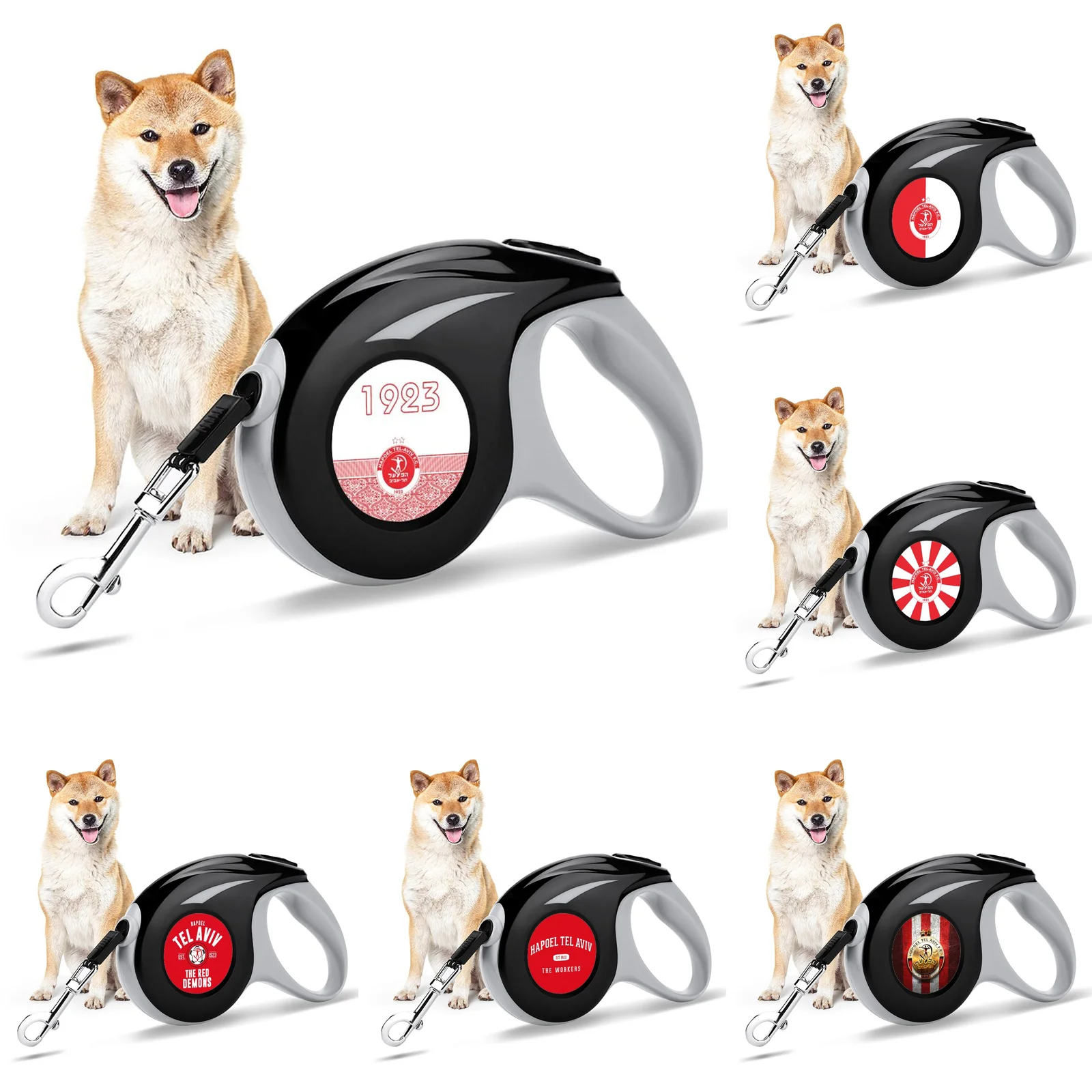 

Hapoel Tel Aviv Fc Retractable Dog Leash, Pet Walking Leash with Anti-Slip Handle Strong Nylo, One-Handed Brake, Pause, Lock