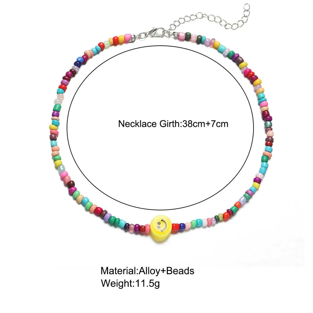2021 New Lovely Daisy Flower Colorful Beads Pearl Clavicle Choker Necklace for Women Girls Spring Summer Jewelry Wholesale